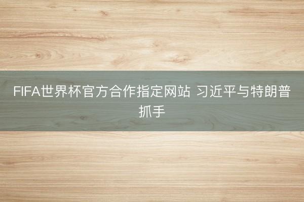 FIFA世界杯官方合作指定网站 习近平与特朗普抓手