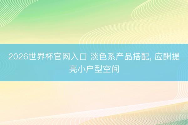 2026世界杯官网入口 淡色系产品搭配， 应酬提亮小户型空间