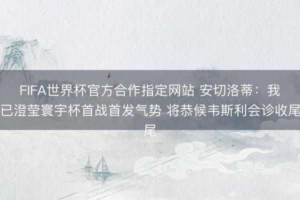 FIFA世界杯官方合作指定网站 安切洛蒂:我已澄莹寰宇杯首战首发气势 将恭候韦斯利会诊收尾