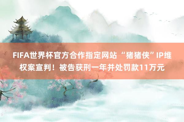 FIFA世界杯官方合作指定网站 “猪猪侠”IP维权案宣判!被告获刑一年并处罚款11万元
